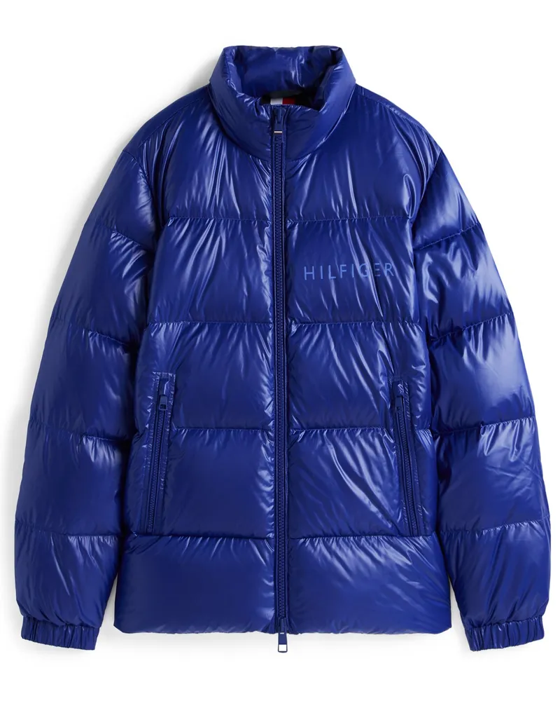 Tommy Hilfiger Leichte Pufferjacke mit Stehkragen in Glanz-Optik in Königsblau