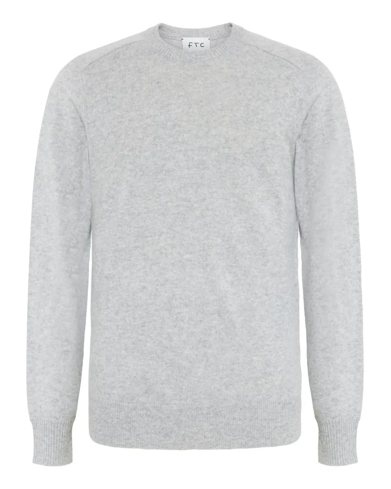 FTC Cashmere Softer Rundhalspullover aus Kaschmir in Hellgrau