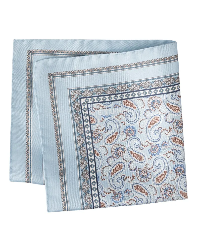 Eton Festliches Einstecktuch aus Seide mit Paisley-Muster in Hellblau