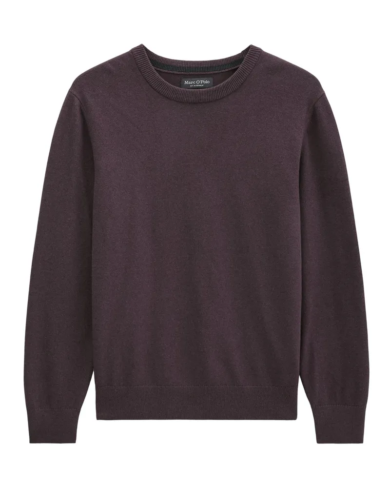 Marc O'Polo Leichter Glattstrick-Pullover aus einem Bio Baumwolle-Schurwollmix, Regular Fit in Bordeaux