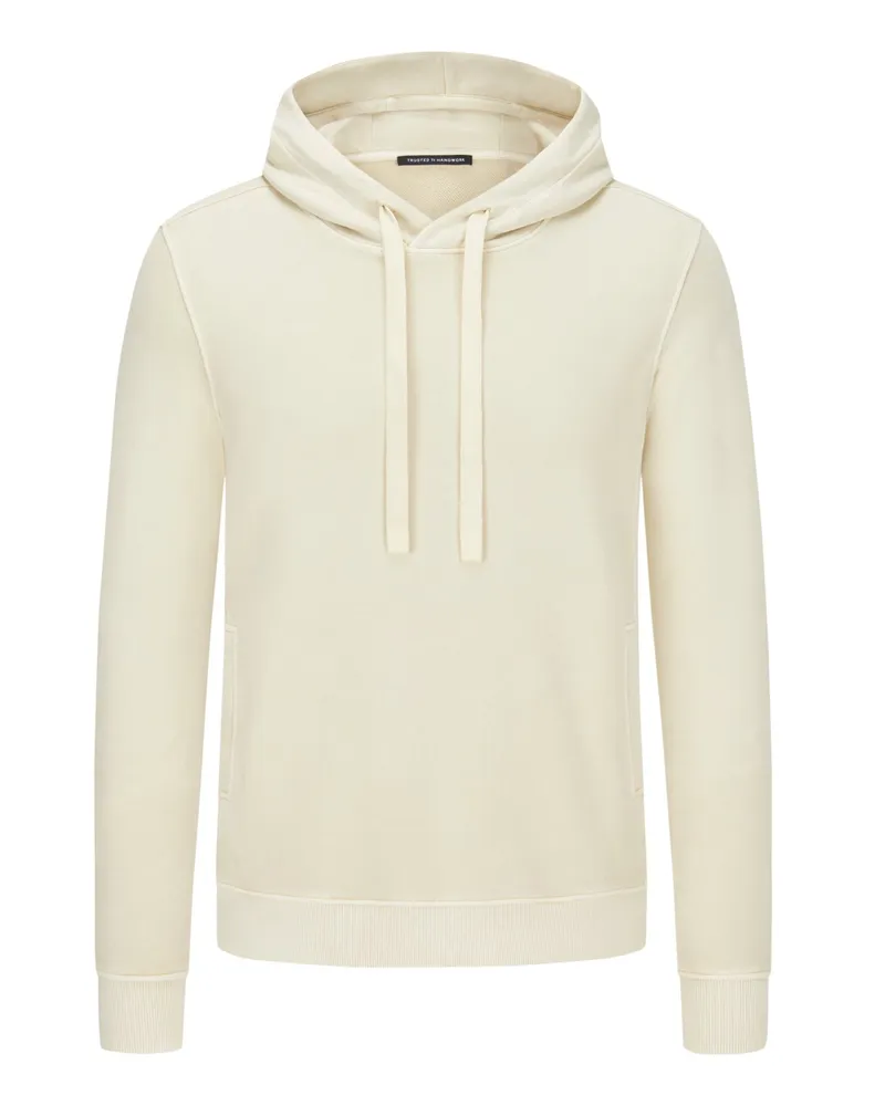 Trusted Handwork Hoodie mit Rippstrick-Einsätzen Beige