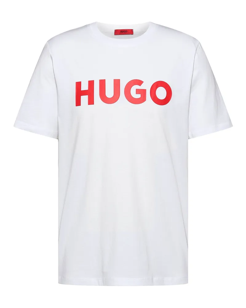 HUGO BOSS Softes T-Shirt mit Label-Frontprint in Weiß