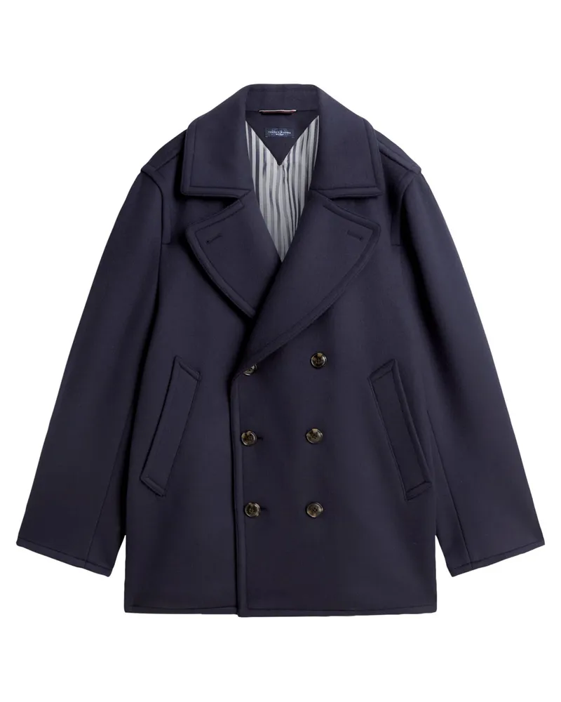 Tommy Hilfiger Cabanjacke aus einem Schurwoll-Mix in Marine