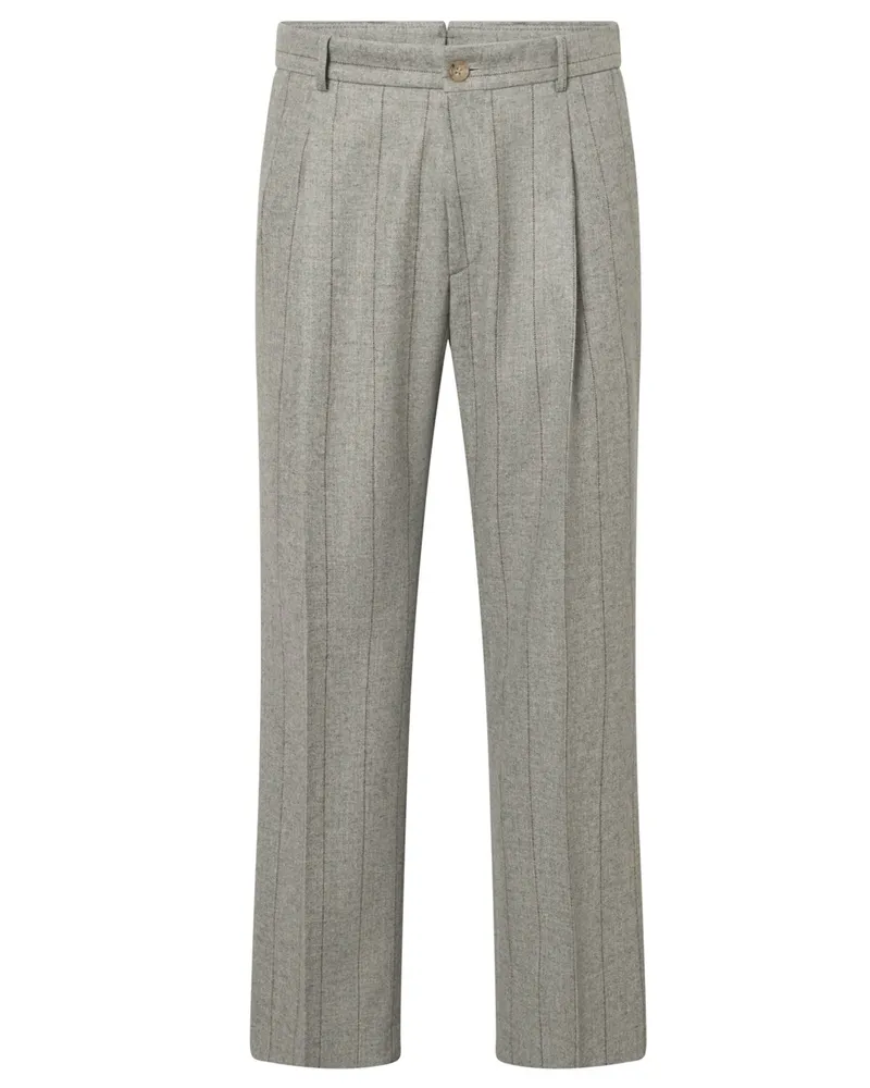 windsor. Anzughose mit Bundfalte und Nadelstreifen, Regular Fit in Grau