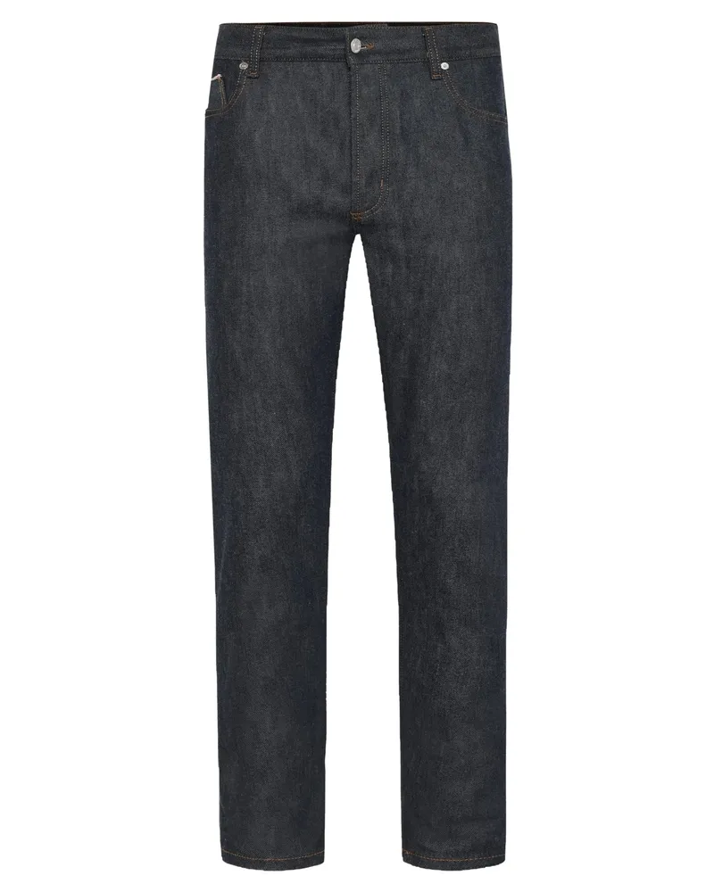 Alberto Raw Jeans Japanese Selvedge, Wide Fit in Schwarzblau