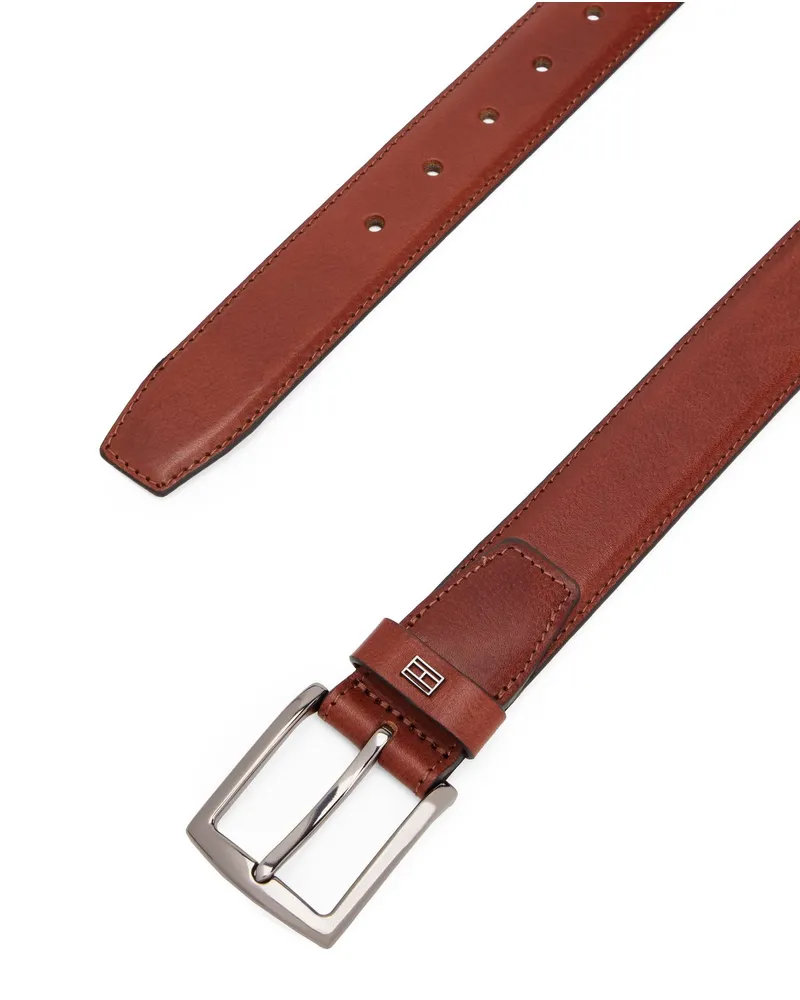 Tommy Hilfiger Ledergürtel mit Logo-Pin in Braun