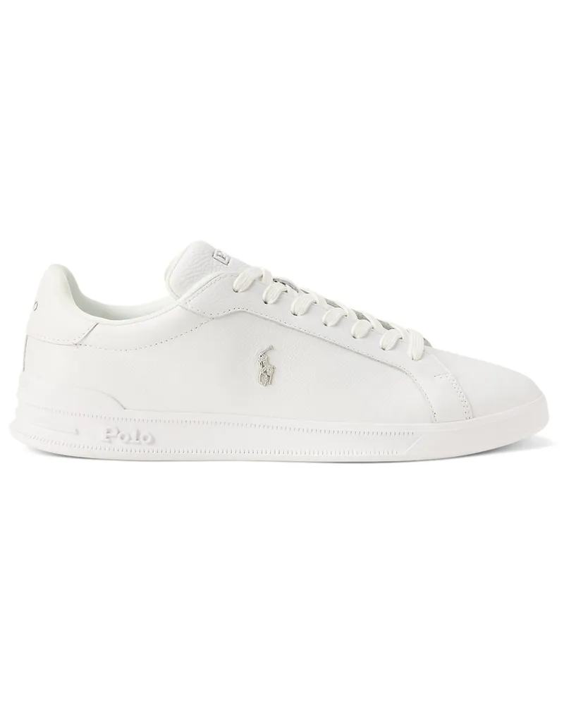 Ralph Lauren Allrounder Leder-Sneaker mit Pony-Stickerei in Weiß