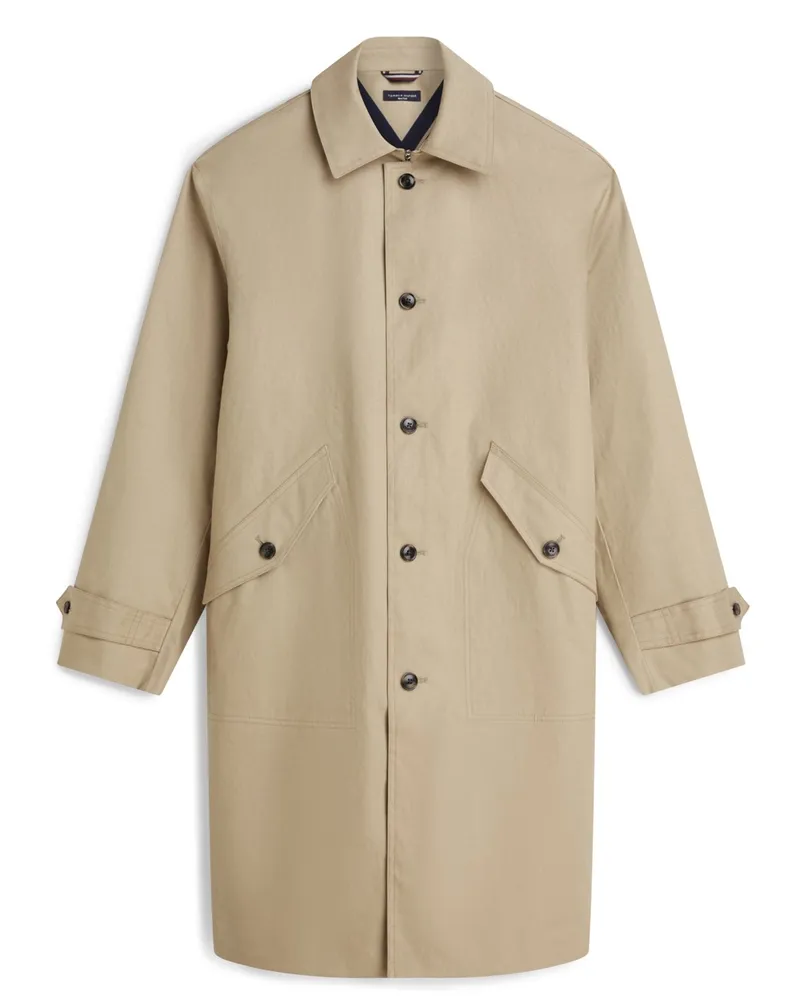 Tommy Hilfiger Übergangsmantel aus technischer Baumwolle, Regular Fit in Beige