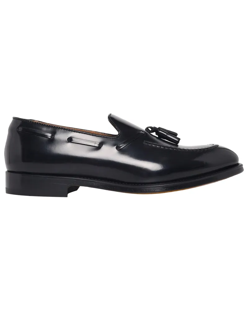 Doucal´s Penny Loafer aus poliertem Leder mit Quasten in Schwarz