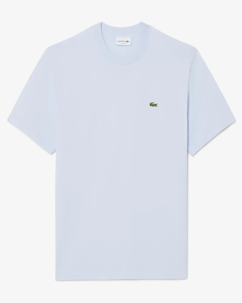 Lacoste T-Shirt aus Baumwolle mit Logo-Aufnäher, Classic Fit in Hellblau