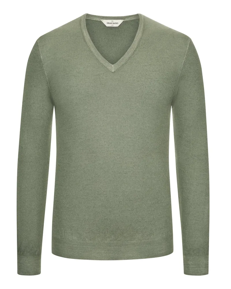 Gran Sasso Pullover aus Merinowolle in Vintage-Optik in Oliv