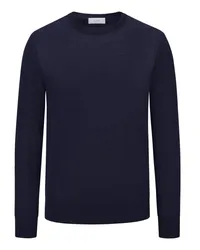 Eton Pullover in Feinstrick-Qualität aus Merinowolle Marine