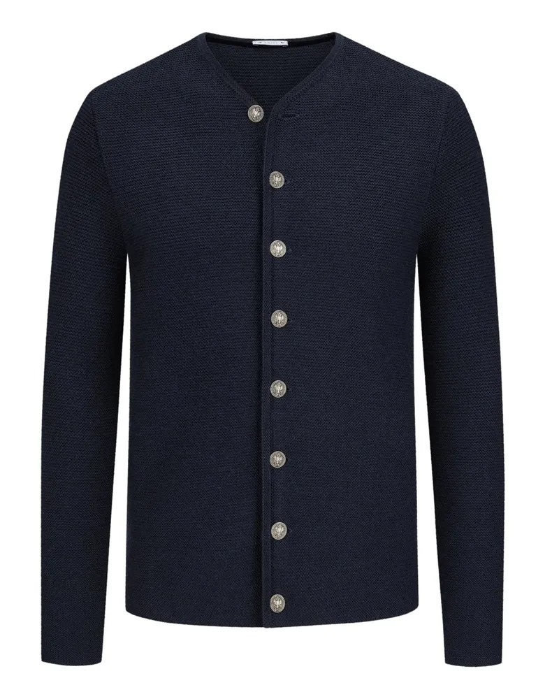 Amsel Trachten-Strickjacke aus Merinowolle in Marine