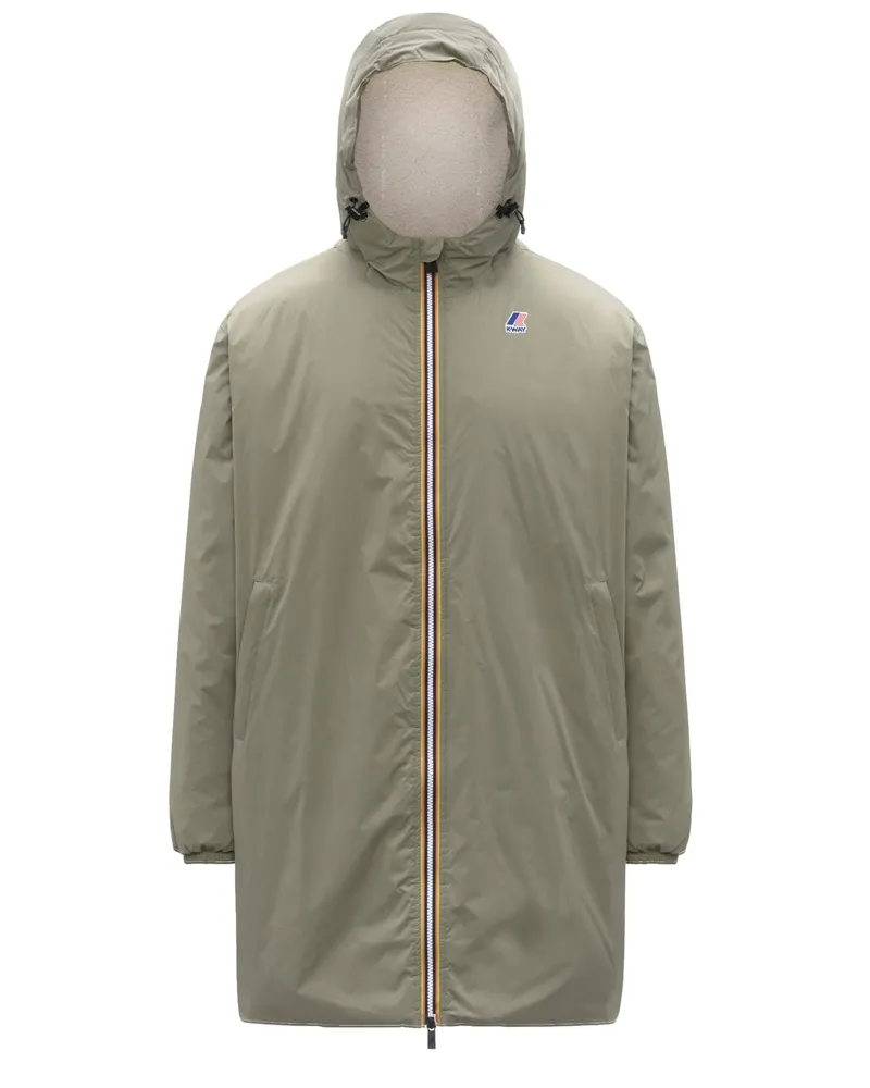 K-Way Wasserdichter Parka LE VRAI 4.0 mit Sherpa-Futter in Schilf