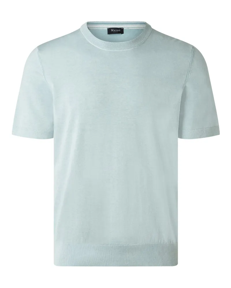 Maerz Softes T-Shirt aus einem atmungsaktiven Baumwollstrick in Mint