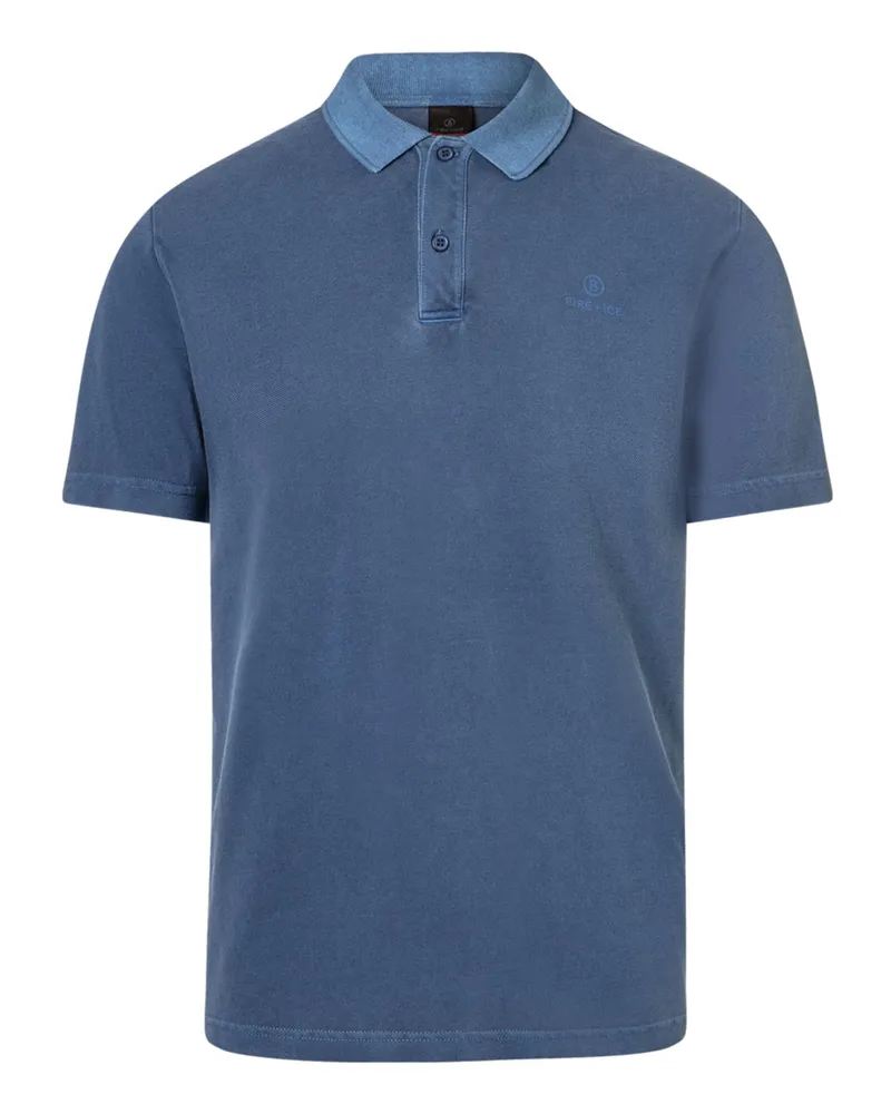 Bogner Fire & Ice Garment Dyed-gefärbtes Poloshirt in Piqué-Qualität in Blau