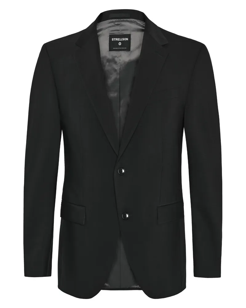 Strellson Gefüttertes Sakko aus einem Woll-Mix mit Stretch, Slim Fit in Schwarz