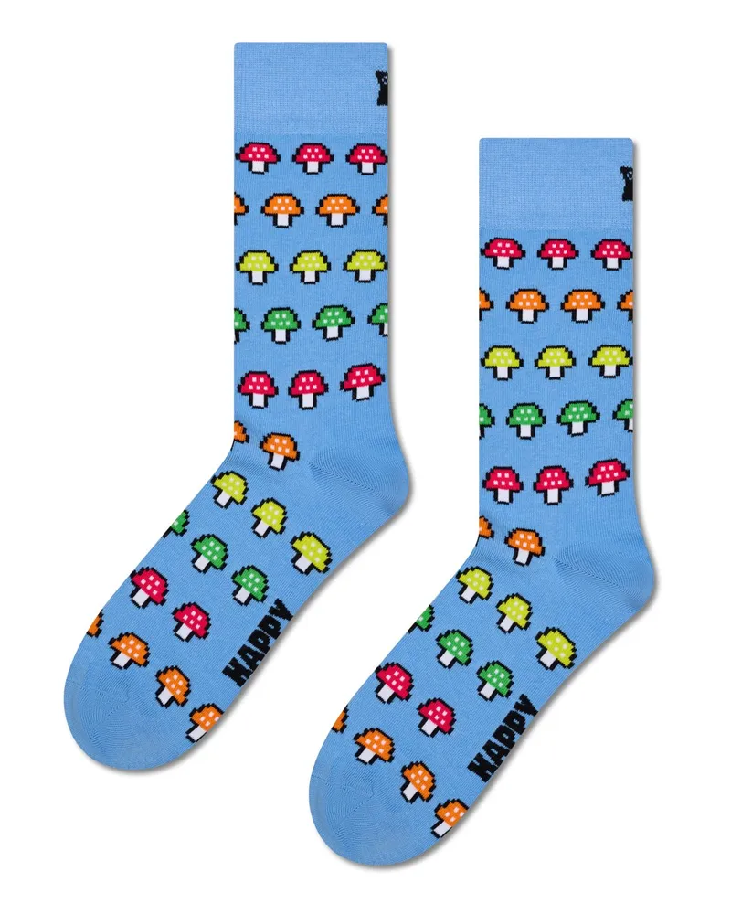 Happy Socks Socken mit Mushroom-Motiven in Blau