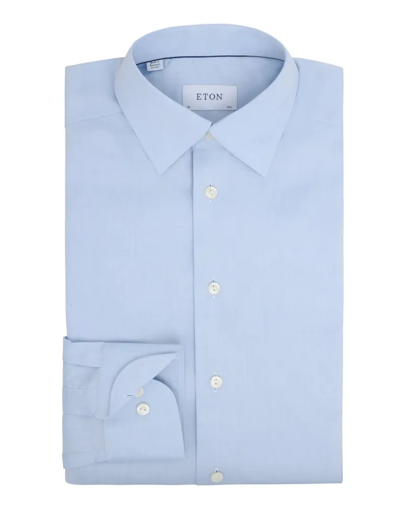 Eton Baumwollhemd mit Under-Button-Down Kragen, Contemporary Fit in Hellblau