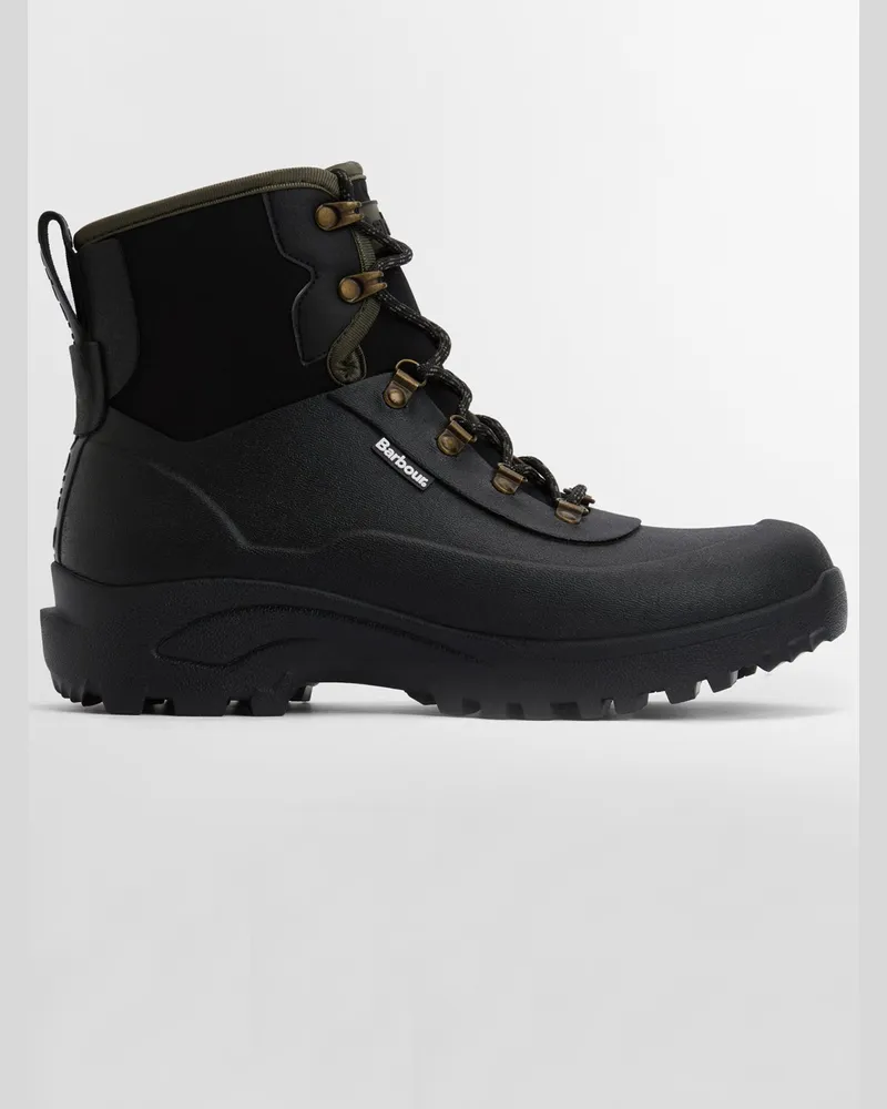 Barbour Gummistiefel Marlow Lace-Up im Military-Style mit Schnürung in Schwarz