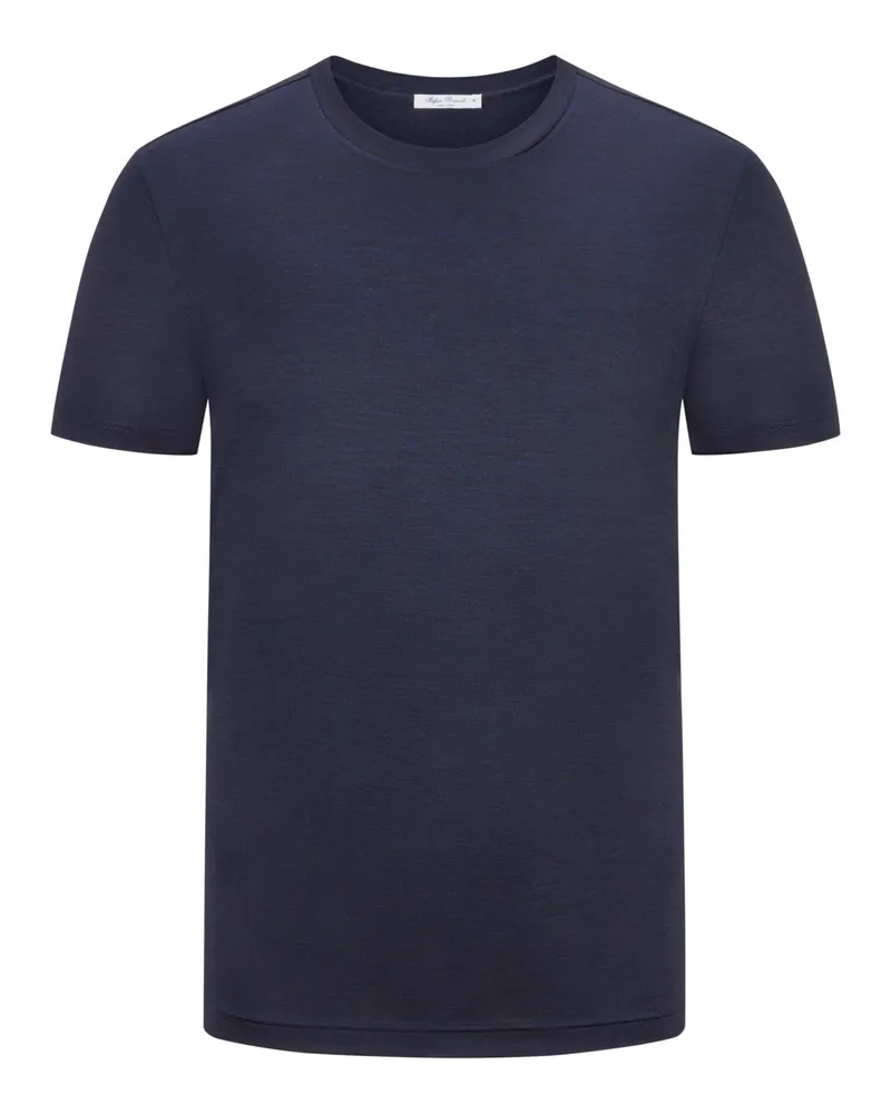 Stefan Brandt Softes Glattstrick-T-Shirt aus Merinowolle in Marine
