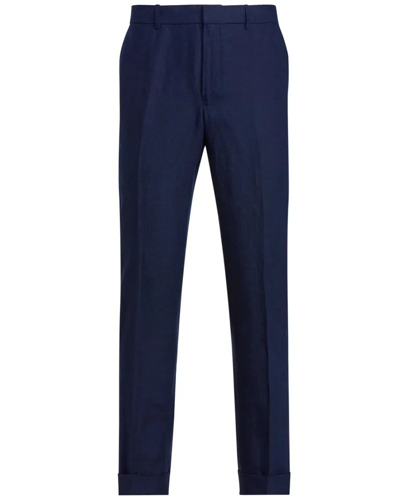 Ralph Lauren Anzughose aus Leinen mit Umschlag, Modern Fit in Marine