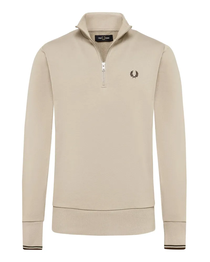 Fred Perry Sweat-Troyer mit Logo-Aufnäher in Beige