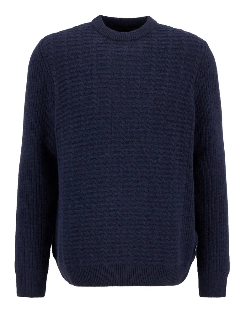 Barbour Pullover aus einem gestrickten Wollgemisch in Marine
