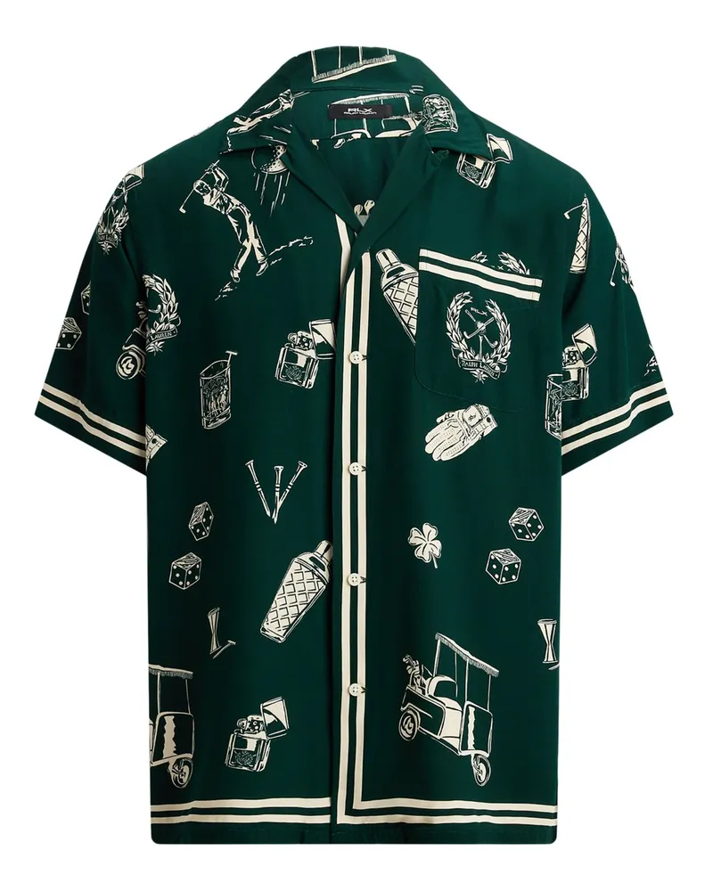 Ralph Lauren Golf-Hemd mit Print, Straight Fit in Grün