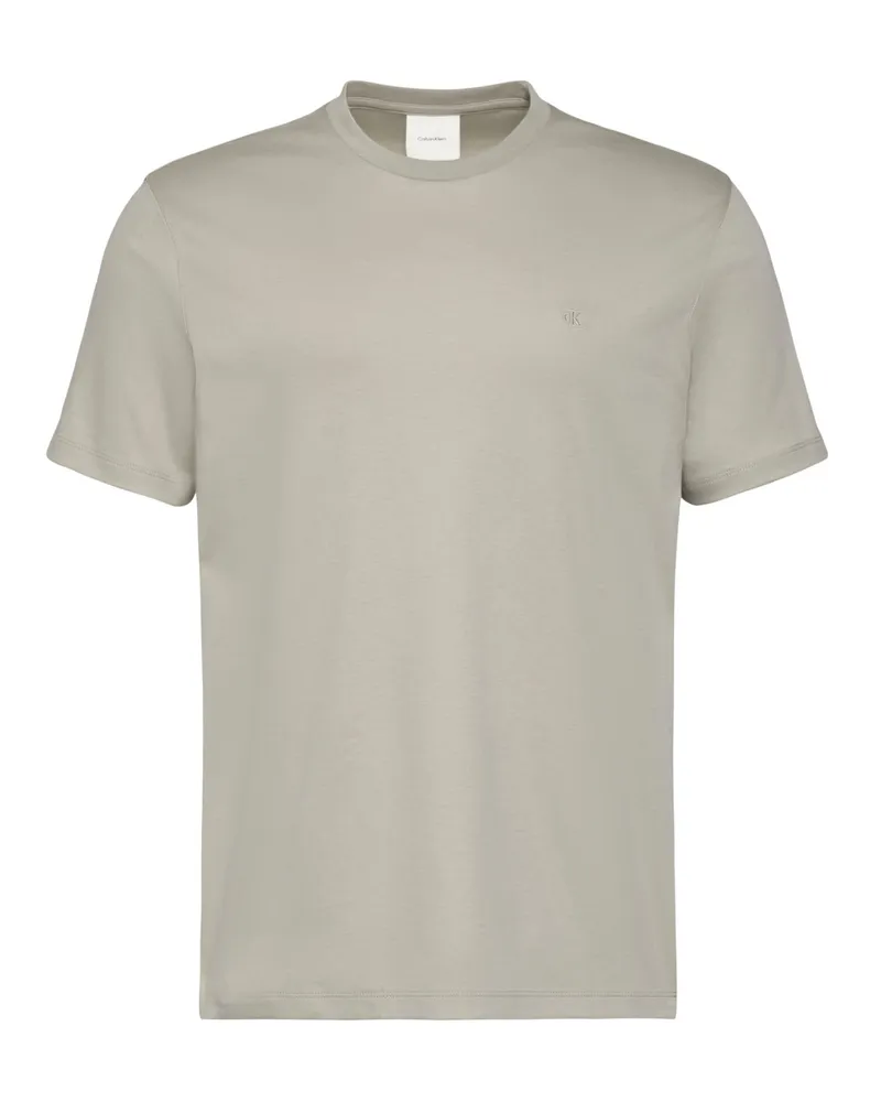 Calvin Klein T-Shirt aus softer Supima-Baumwolle mit Logo-Stickerei in Kreide
