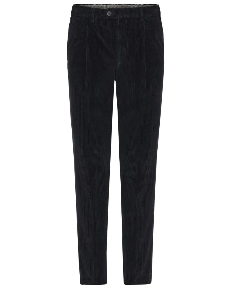 Hiltl Softe Cordhose mit hoher Leibhöhe, Regular Fit in Marine