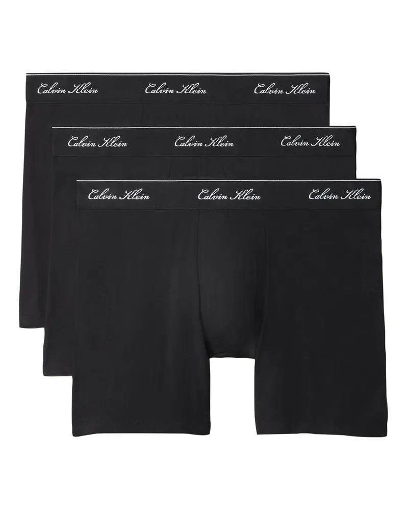 Calvin Klein 3er-Pack Boxer Briefs mit Stretchanteil und Label-Bund in Schwarz