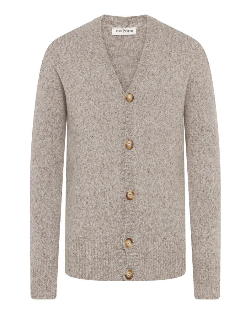 Phil Petter Softe Strickjacke aus einem Baumwolle-Alpaka-Mix in Beige