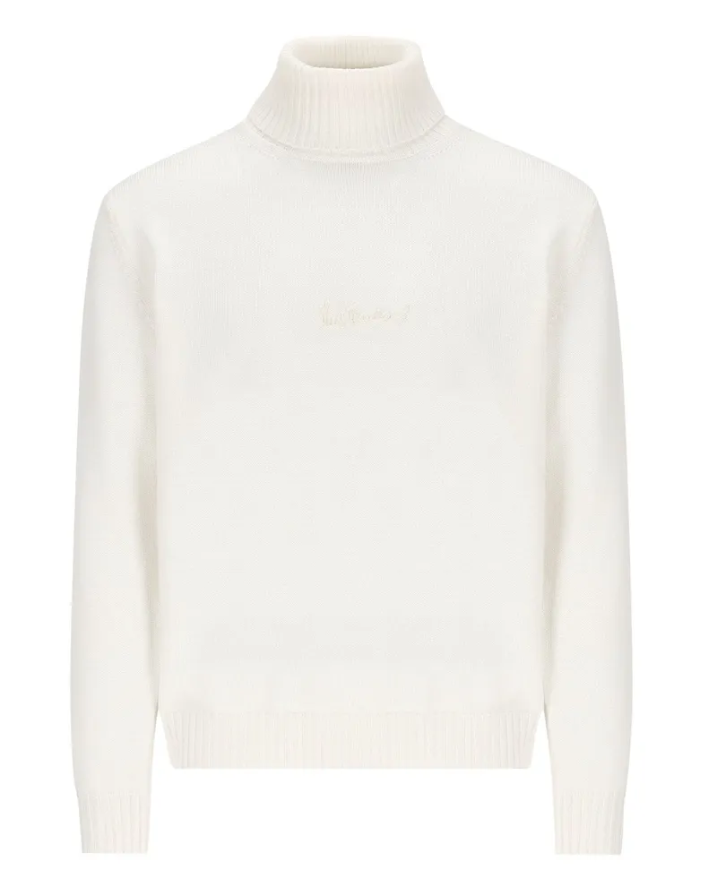 Luis Trenker Strick-Rollkragenpullover aus Merinowolle in Beige