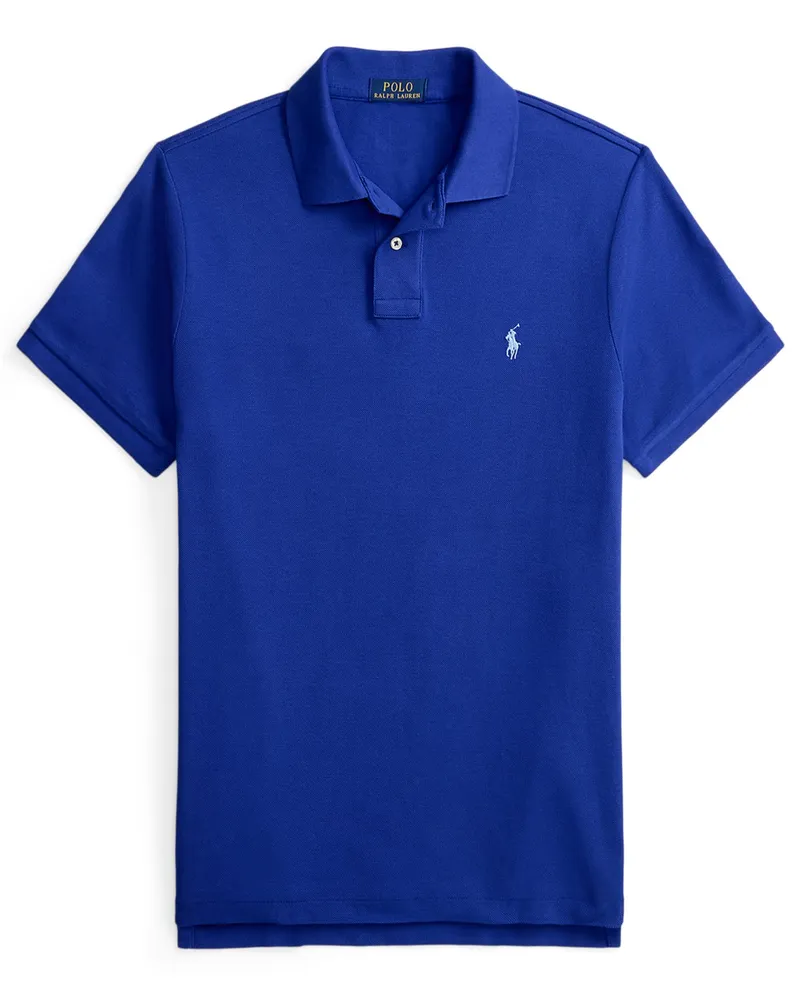 Ralph Lauren Piqué-Poloshirt mit Logo-Stickerei, Custom Slim Fit in Königsblau
