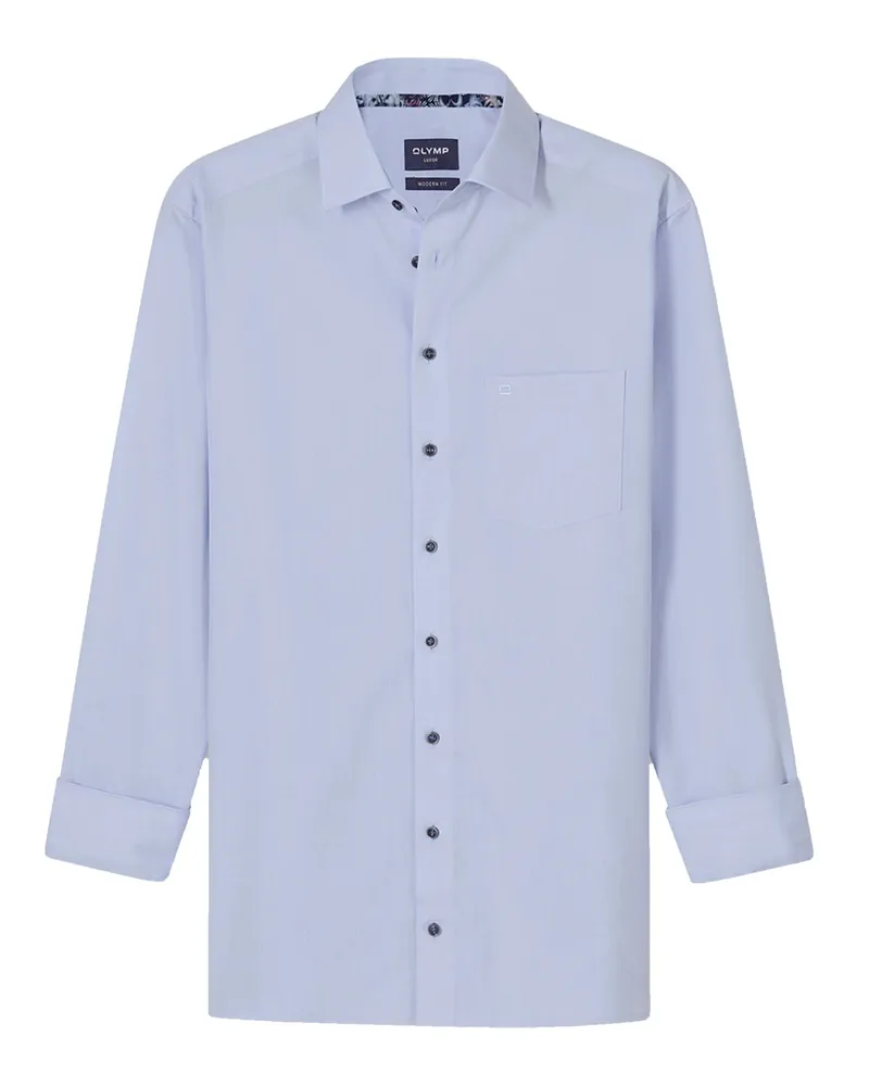 Olymp Luxor, Modern Fit, Bügelfreies Hemd aus Baumwolle in Hellblau