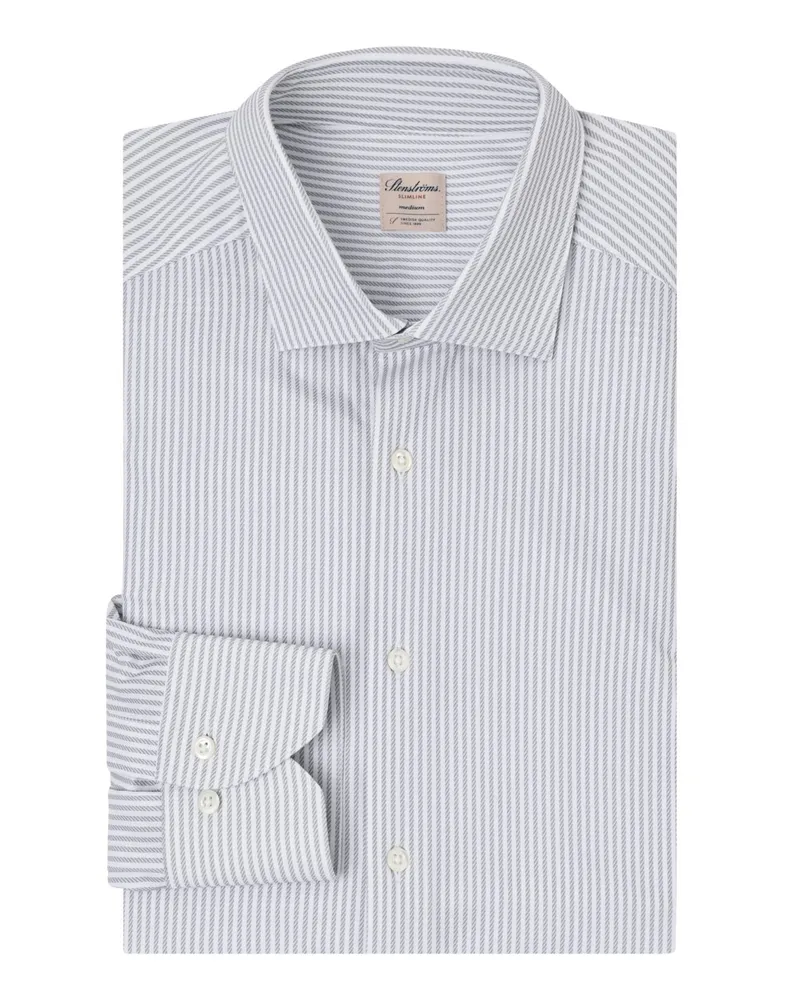 Stenströms Weiches Stretch-Hemd mit Streifen, Slimline in Grau