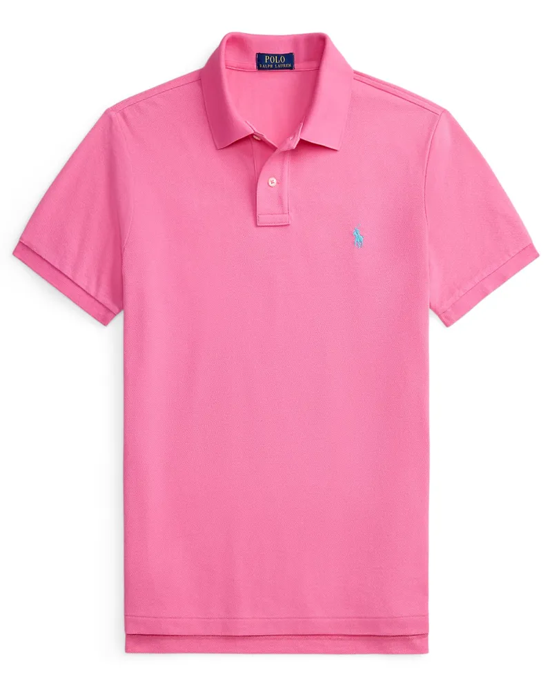 Ralph Lauren Piqué-Poloshirt mit Logo-Stickerei, Custom Slim Fit in Pink