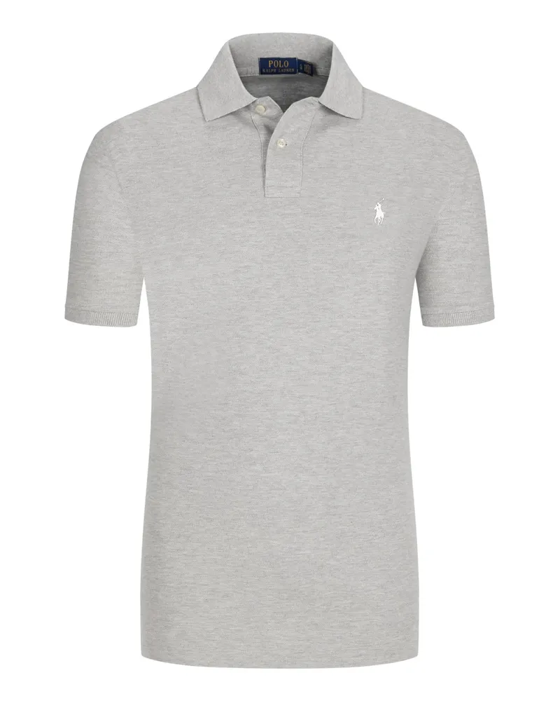Ralph Lauren Piqué-Poloshirt aus Baumwolle mit Logo-Stickerei, Slim Fit in Hellgrau