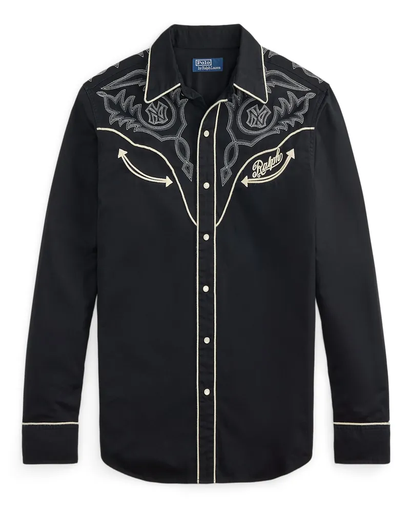 Ralph Lauren Baumwollhemd im Western-Look aus der MLB-Kollektion in Schwarz