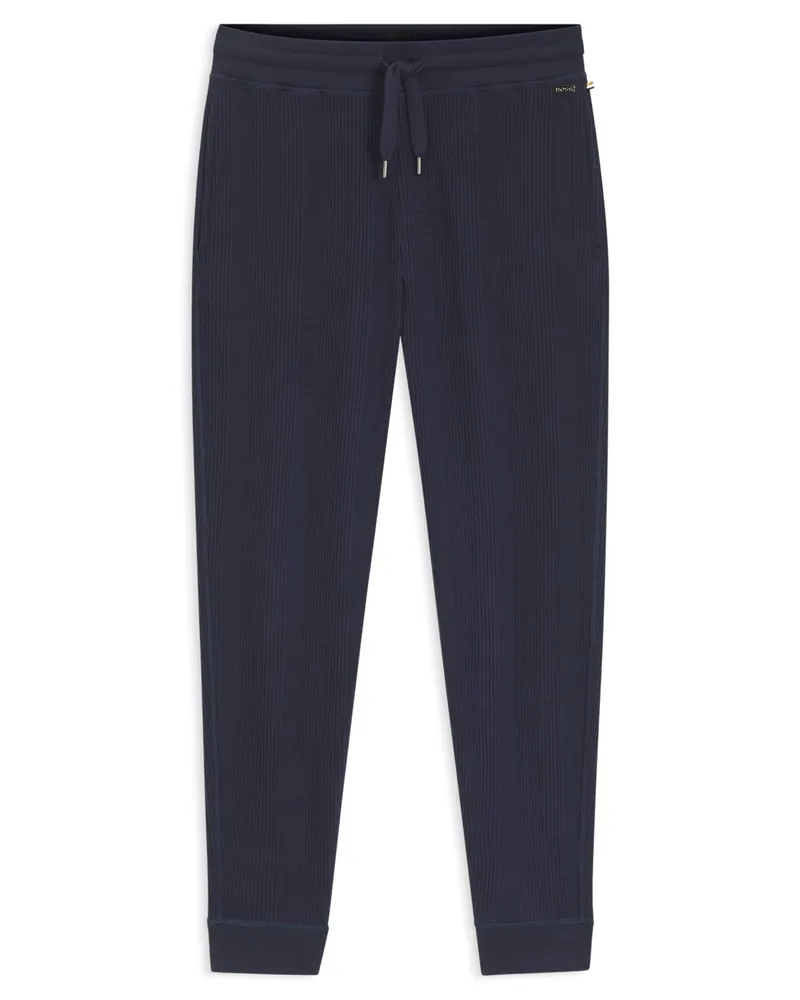 HUGO BOSS Jersey Homewear-Hose mit Waffelstruktur in Marine