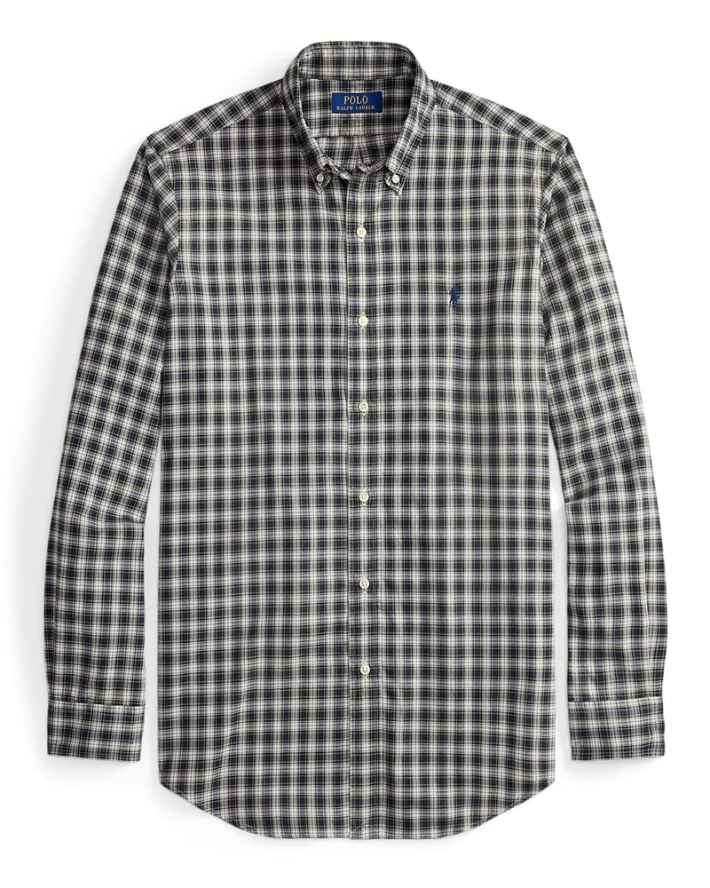 Ralph Lauren Leichtes Baumwollhemd mit Tartanmuster, Custom Fit in Grün