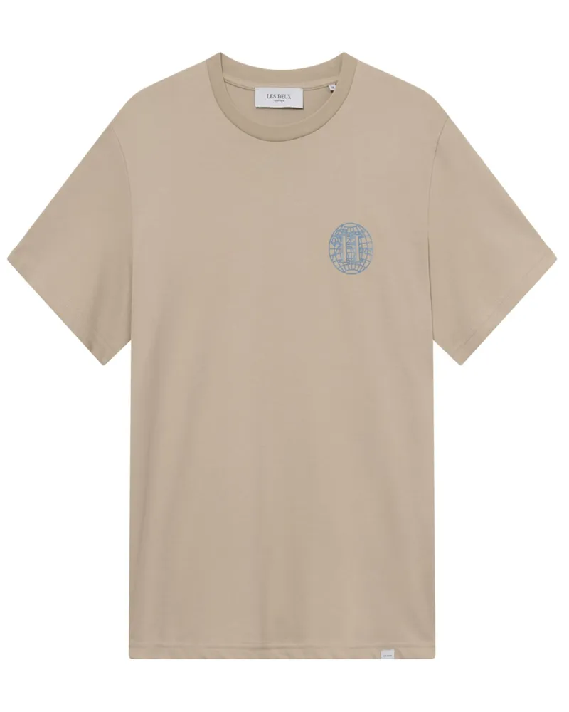 LES DEUX T-Shirt aus Jersey mit Front-und Backprint Beige