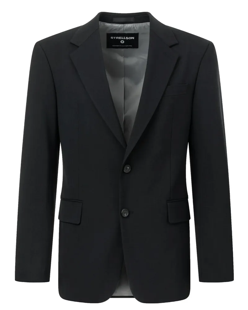 Strellson Blazer aus Wollmischung mit Stretch – normale Passform in Schwarz