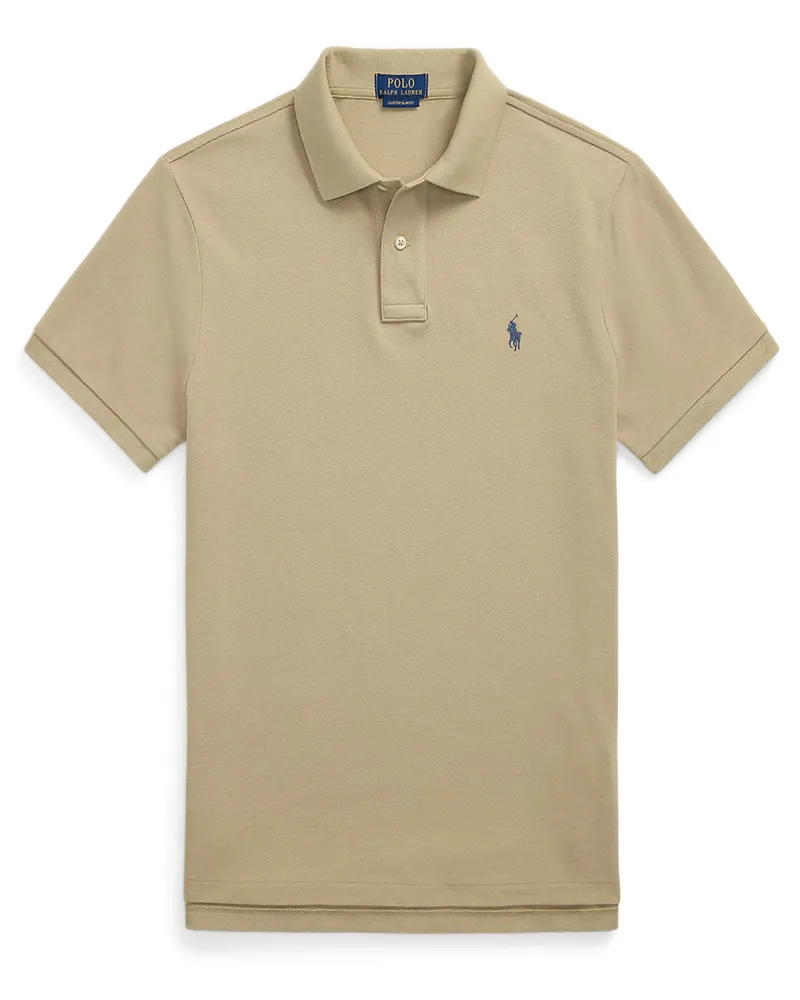 Ralph Lauren Piqué-Poloshirt, Custom Slim Fit in Beige