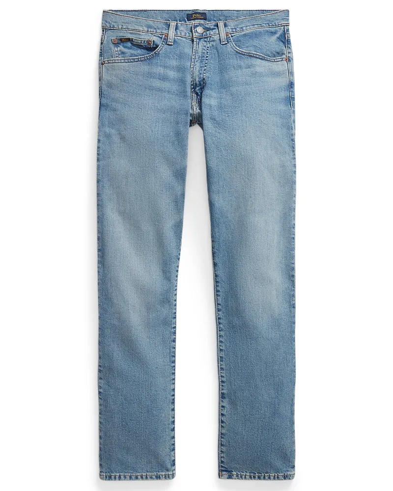 Ralph Lauren Stretch-Jeans Hampton in Washed-Optik, Straight Fit in Hellblau
