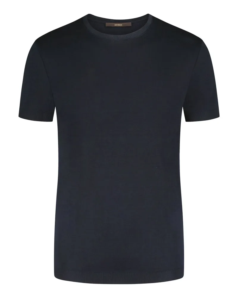 windsor. Strick-T-Shirt aus einem Baumwolljersey, Regular Fit in Marine