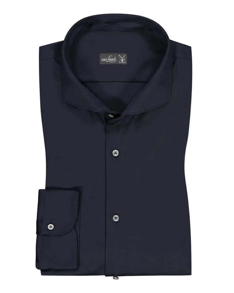 van Laack Hochwertiges Hemd in Jersey-Qualität, Meisterwerk, Tailor Fit in Marine