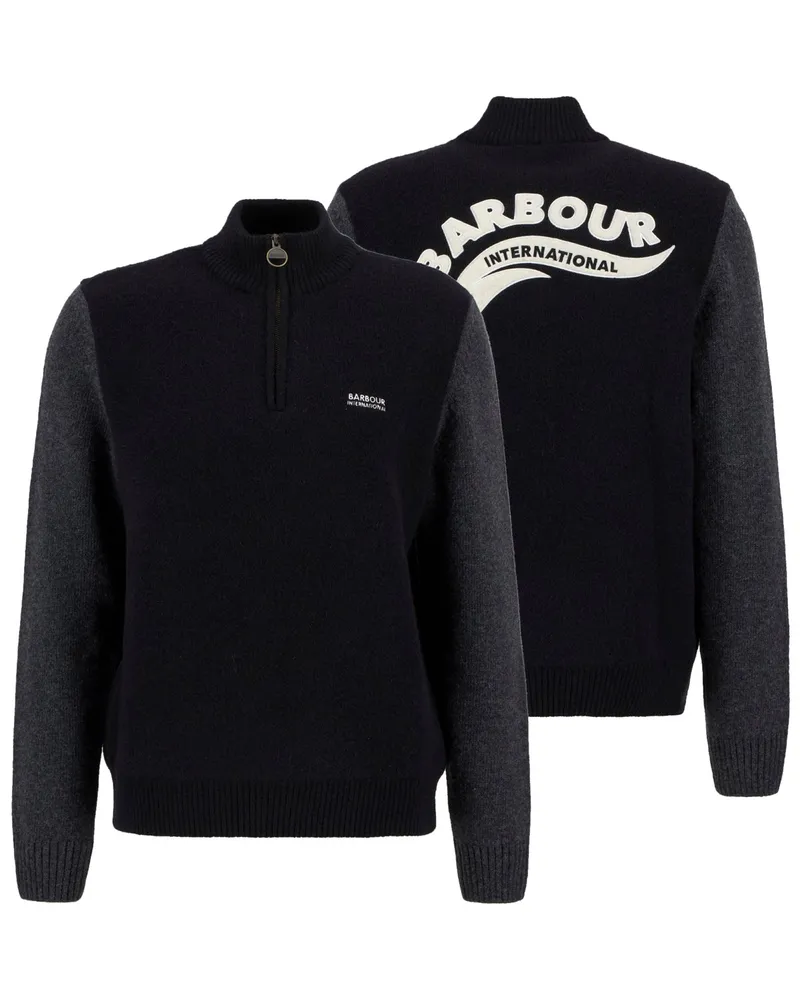 Barbour Troyer Hutchy aus einem Schurwoll-Mix in Schwarz