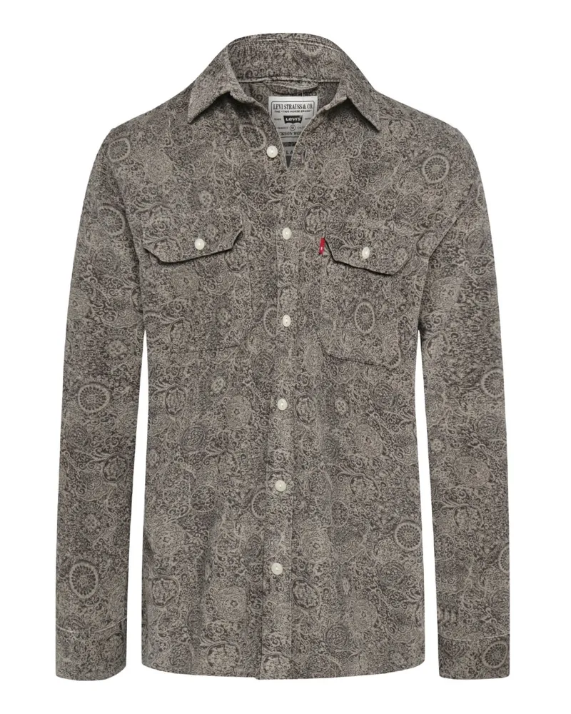 Levi's Cord-Overshirt mit floralem Print in Beige